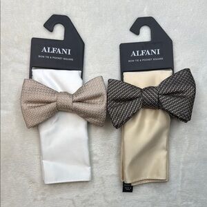 Alfani Men’s Bow Tie and Pocket Square Bundles- 2 Sets